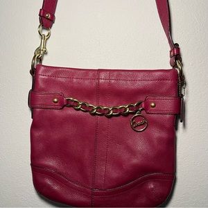 Coach plum pebbled leather crossbody purse